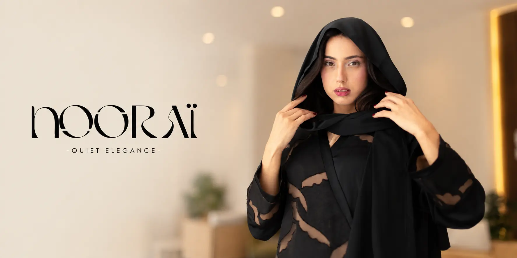 Nooraï — Quiet Elegance: black hooded abaya
