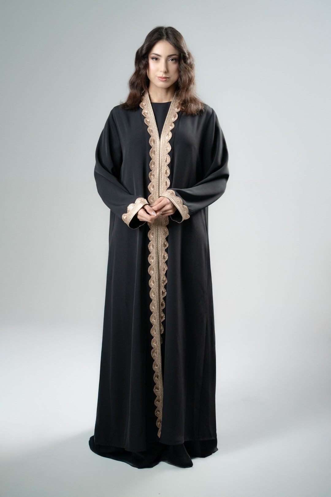modest wedding guest abaya by Nooraï