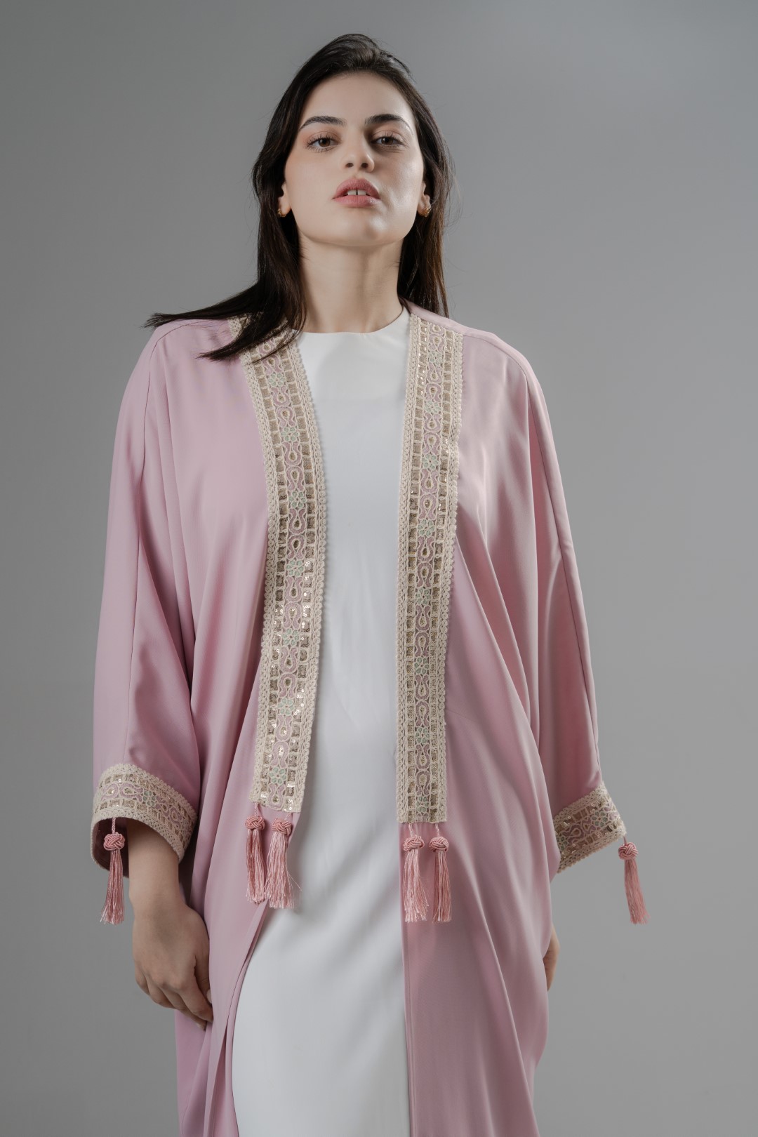Blush Kimono with tassel