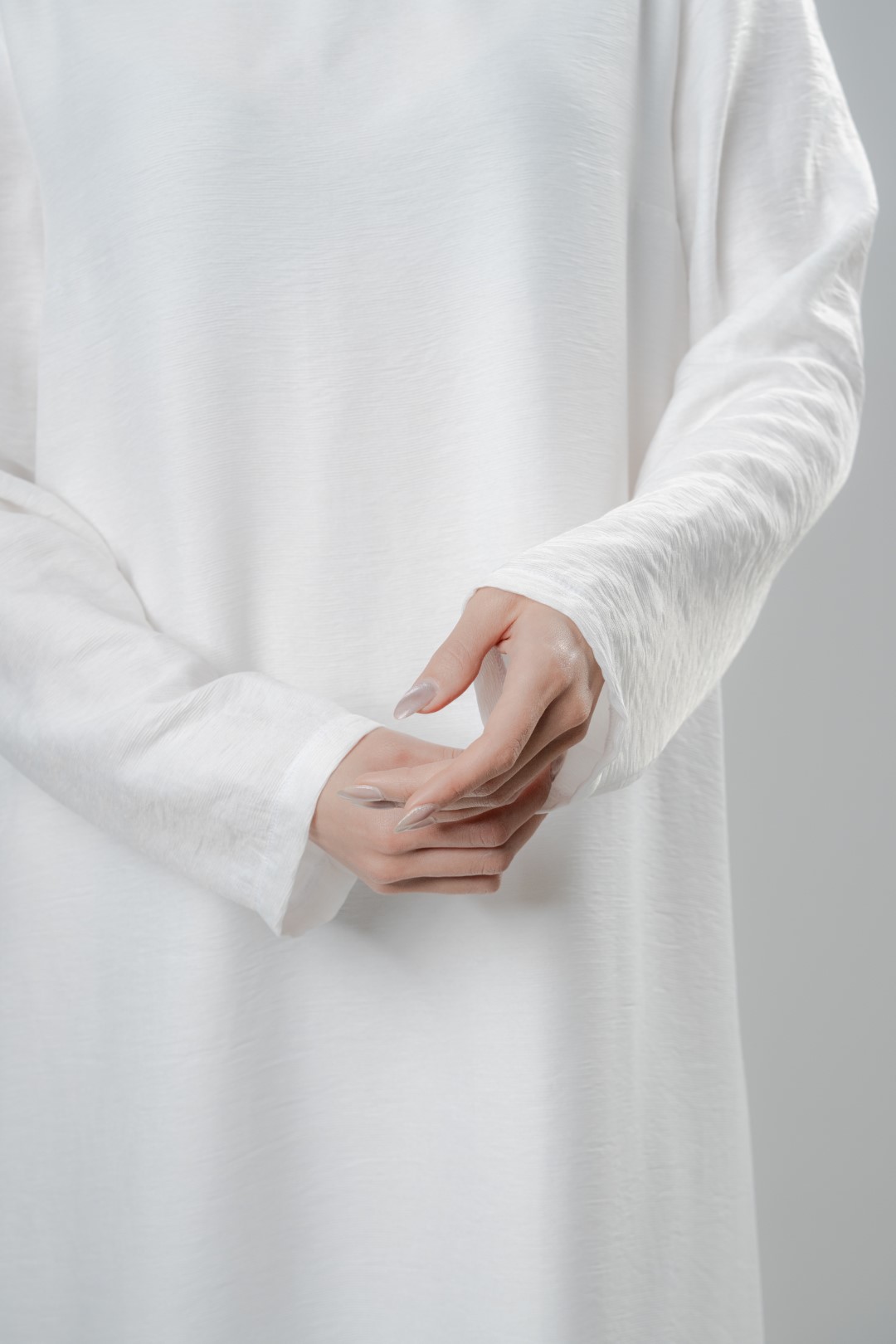 Long slip dress with long sleeves