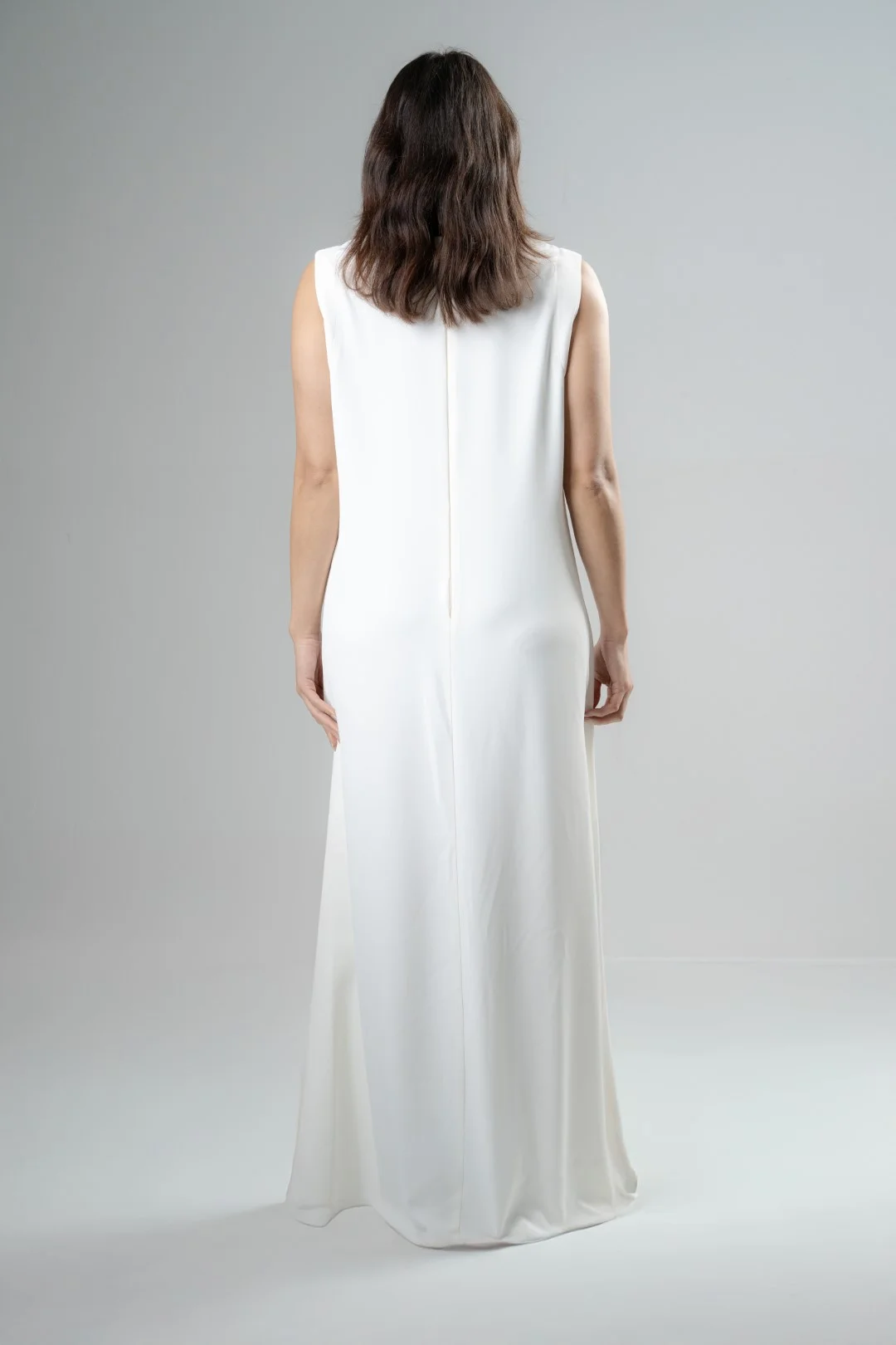 Long sleeveless Crepe Slip Dress