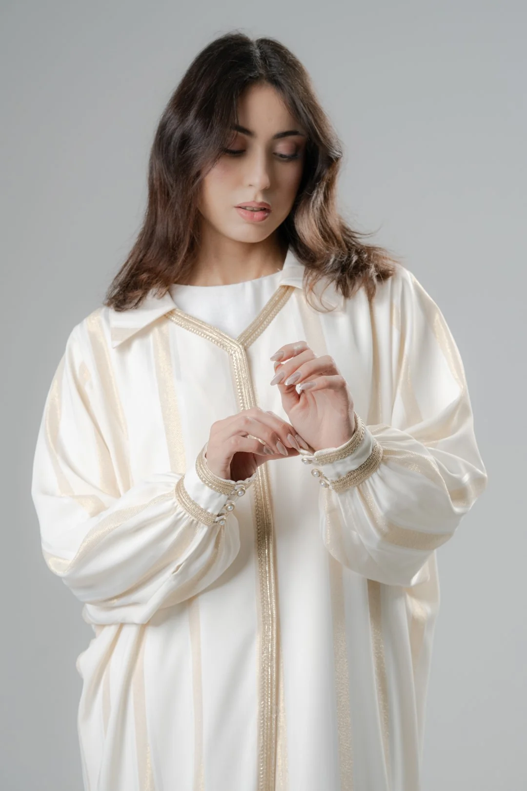Minimal gold trim abaya