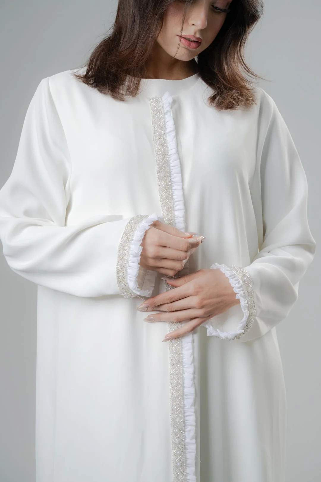 Pearl detailed Abaya